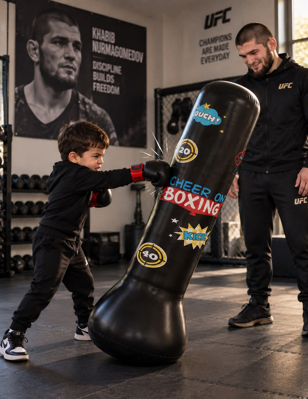 Inflatable Free Standing Kids Punching Bag with Fast Rebound Base