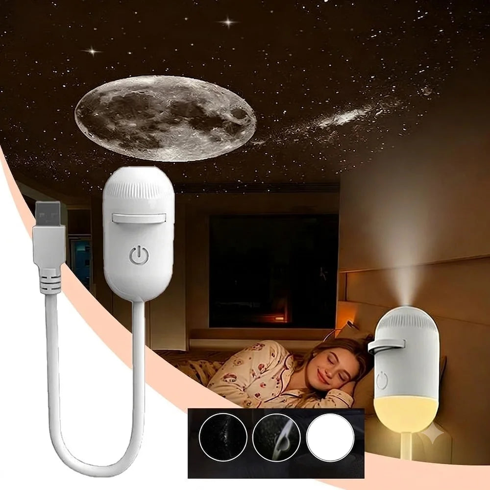 Galaxy Projector and Night Light 2-in-1 USB Flexible Arm