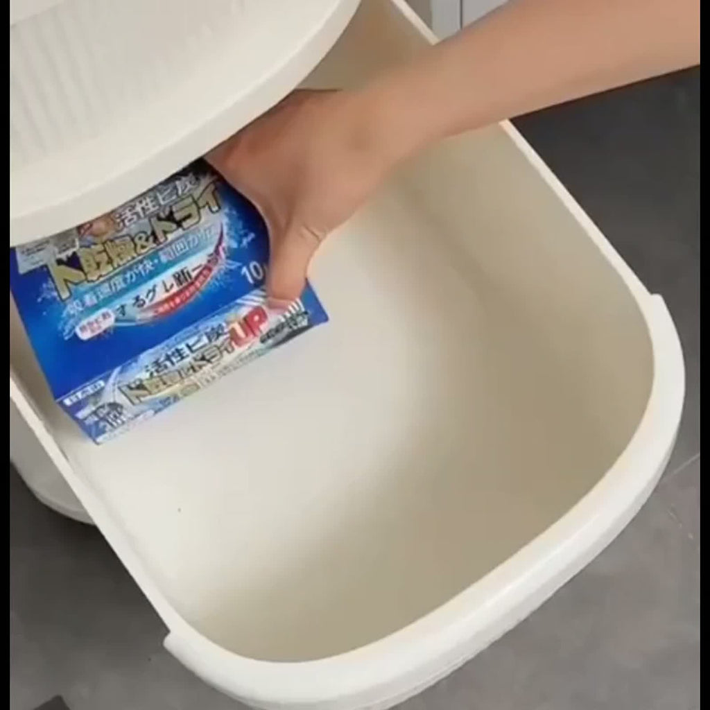 Slim 4-Tier Rolling Bathroom Storage Cart Cream